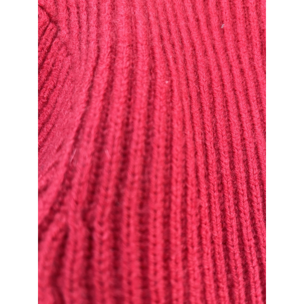 H&M Red Wool Ribbed Knit Sweater US 4 Cropped Slim Fit Long Sleeve - Picture 8 of 13